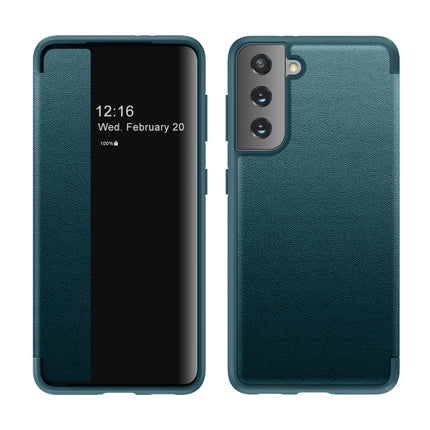 Magnetic Side Window View Shockproof Horizontal Flip Leather Case, For Samsung Galaxy S21 5G, For Samsung Galaxy S21+ 5G, For Samsung Galaxy S21 Ultra 5G, For Samsung Galaxy A12, For Samsung Galaxy S20 FE