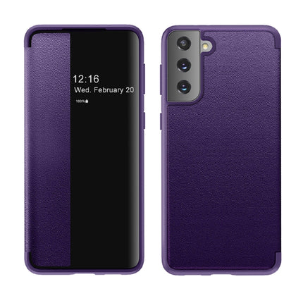Magnetic Side Window View Shockproof Horizontal Flip Leather Case, For Samsung Galaxy S21 5G, For Samsung Galaxy S21+ 5G, For Samsung Galaxy S21 Ultra 5G, For Samsung Galaxy A12, For Samsung Galaxy S20 FE