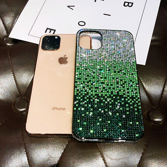 PC + Crystal Diamond Tri-Color Gradient Protective Case, For iPhone 11 Pro, For iPhone 11, For iPhone 11 Pro Max