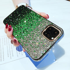 PC + Crystal Diamond Tri-Color Gradient Protective Case, For iPhone 11 Pro, For iPhone 11, For iPhone 11 Pro Max