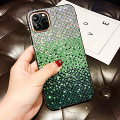 PC + Crystal Diamond Tri-Color Gradient Protective Case, For iPhone 11 Pro, For iPhone 11, For iPhone 11 Pro Max