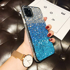 PC + Crystal Diamond Tri-Color Gradient Protective Case, For iPhone 11 Pro, For iPhone 11, For iPhone 11 Pro Max