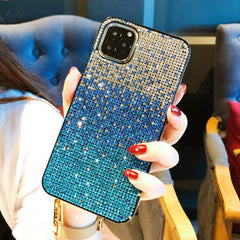 PC + Crystal Diamond Tri-Color Gradient Protective Case, For iPhone 11 Pro, For iPhone 11, For iPhone 11 Pro Max