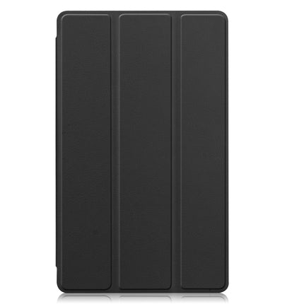 Custer Pattern Pure Color Horizontal Flip Leather Case with Three-folding Holder, For Samsung Galaxy Tab A7 Lite T225