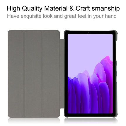 Custer Pattern Pure Color Horizontal Flip Leather Case with Three-folding Holder, For Samsung Galaxy Tab A7 Lite T225