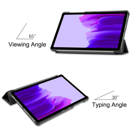 Custer Pattern Pure Color Horizontal Flip Leather Case with Three-folding Holder, For Samsung Galaxy Tab A7 Lite T225