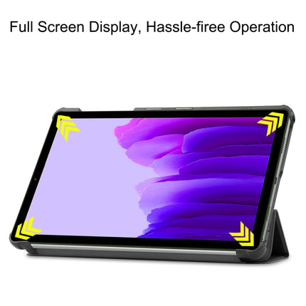 Custer Pattern Pure Color Horizontal Flip Leather Case with Three-folding Holder, For Samsung Galaxy Tab A7 Lite T225