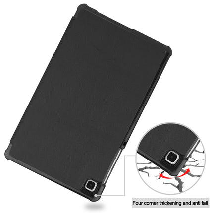 Custer Pattern Pure Color Horizontal Flip Leather Case with Three-folding Holder, For Samsung Galaxy Tab A7 Lite T225