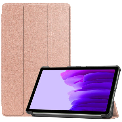 Custer Pattern Pure Color Horizontal Flip Leather Case with Three-folding Holder, For Samsung Galaxy Tab A7 Lite T225