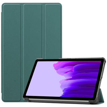 Custer Pattern Pure Color Horizontal Flip Leather Case with Three-folding Holder, For Samsung Galaxy Tab A7 Lite T225