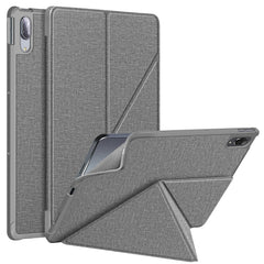 Cloth Texture Multi-folding Horizontal Flip PU Leather Shockproof Case with Holder & Sleep / Wake-up Function, For Samsung Galaxy Tab S8+ / Tab S8 Plus /  Tab S7 FE / Tab S7+ T970 / T975, For Samsung Galaxy Tab S8 / Galaxy Tab S7 T870