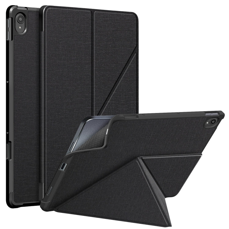 Cloth Texture Multi-folding Horizontal Flip PU Leather Shockproof Case with Holder & Sleep / Wake-up Function, For Samsung Galaxy Tab S8+ / Tab S8 Plus /  Tab S7 FE / Tab S7+ T970 / T975, For Samsung Galaxy Tab S8 / Galaxy Tab S7 T870������������������...