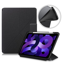 Cloth Texture Multi-folding Horizontal Flip PU Leather Shockproof Case with Holder & Sleep / Wake-up Function, For Samsung Galaxy Tab S8+ / Tab S8 Plus /  Tab S7 FE / Tab S7+ T970 / T975, For Samsung Galaxy Tab S8 / Galaxy Tab S7 T870