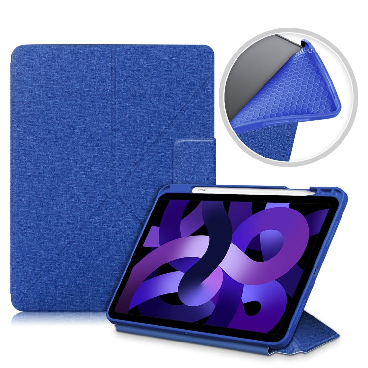 Cloth Texture Multi-folding Horizontal Flip PU Leather Shockproof Case with Holder & Sleep / Wake-up Function, For Samsung Galaxy Tab S8+ / Tab S8 Plus /  Tab S7 FE / Tab S7+ T970 / T975, For Samsung Galaxy Tab S8 / Galaxy Tab S7 T870������������������...