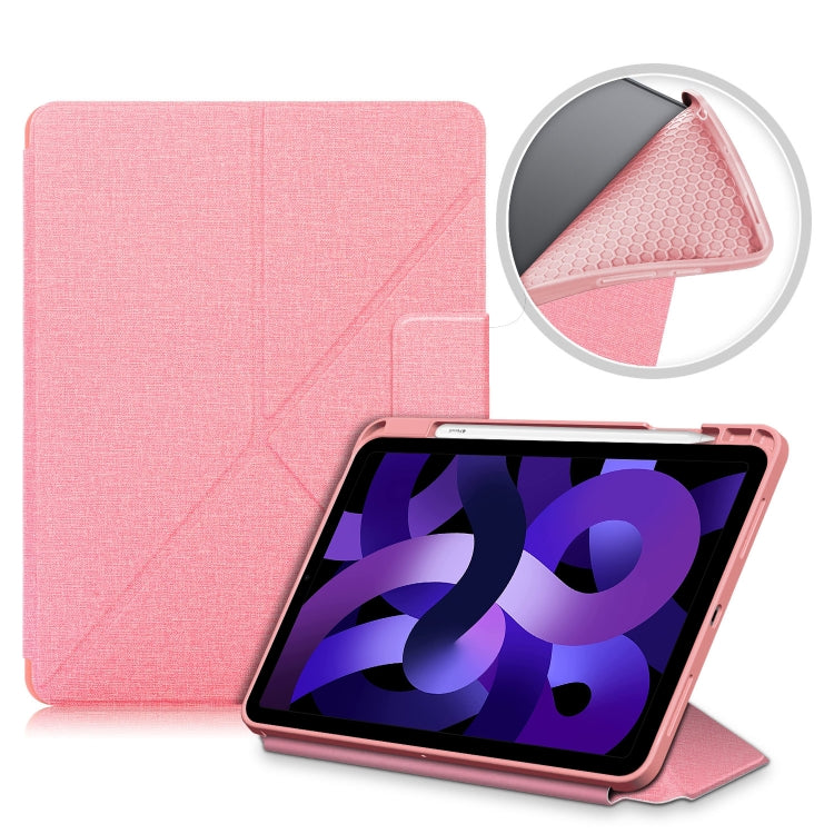 Cloth Texture Multi-folding Horizontal Flip PU Leather Shockproof Case with Holder & Sleep / Wake-up Function, For Samsung Galaxy Tab S8+ / Tab S8 Plus /  Tab S7 FE / Tab S7+ T970 / T975, For Samsung Galaxy Tab S8 / Galaxy Tab S7 T870������������������...