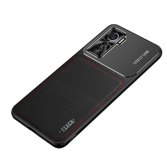 Frosted Metal + Leather Texture Protective Case, For vivo iQOO 5 5G, For iPhone 11