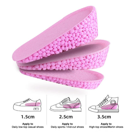 1 Pair 039 Women Soft Invisible Sports Shockproof Inner Heightening Insole Shoe-pad, 1.5cm Women (Grey), 1.5cm Women (Pink), 2.5cm Women (Grey), 2.5cm Women (Pink), 3.5cm Women (Grey), 3.5cm Women (Pink)