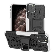 Tire Texture TPU + PC Shockproof Case with Holder, For iPhone 11 Pro Max, For iPhone 11 Pro, For iPhone 11