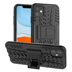 Tire Texture TPU + PC Shockproof Case with Holder, For iPhone 11 Pro Max, For iPhone 11 Pro, For iPhone 11