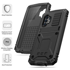 R-JUST Waterproof Shockproof Dustproof Metal + Silicone Protective Case with Holder, For Samsung Galaxy A32 4G, For Samsung Galaxy A32 5G