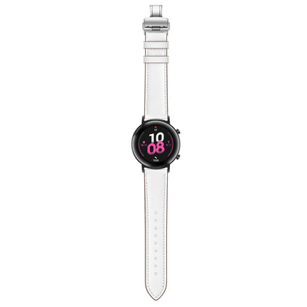 22mm Universal Butterfly Buckle Leather Replacement Strap Watchband, Black Buckle, Rose Gold Buckle, Silver Buckle