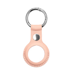 Anti-scratch Top-layer Cowhide Leather Case Cover with Switchable Keychain Ring for AirTag