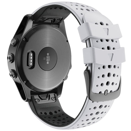 For Garmin Fenix 6 Two-color Silicone Round Hole Quick Release Replacement Strap Watchband, For Garmin Fenix 6