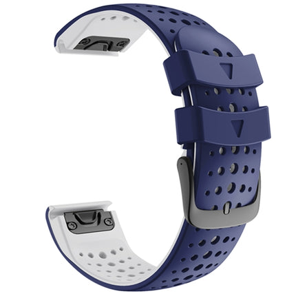 For Garmin Fenix 6 Two-color Silicone Round Hole Quick Release Replacement Strap Watchband, For Garmin Fenix 6