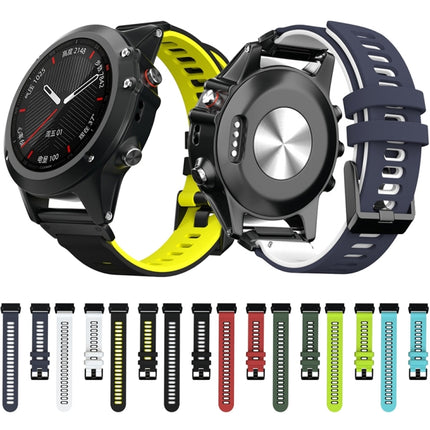 For Garmin Fenix 6X Two-color Silicone Quick Release Replacement Strap Watchband, For Garmin Fenix 6X