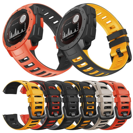 For Garmin Instinct / Instinct Esports Two-color Silicone Replacement Strap Watchband