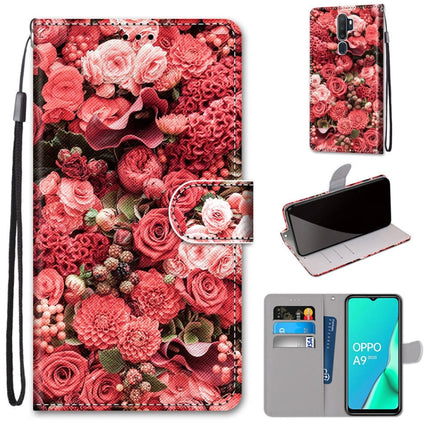 Coloured Drawing Cross Texture Horizontal Flip PU Leather Case with Holder & Card Slots & Wallet & Lanyard, For OPPO A9 (2020) / A5 (2020) / A11X / A11