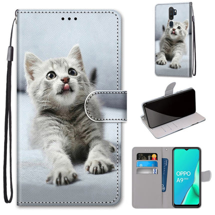 Coloured Drawing Cross Texture Horizontal Flip PU Leather Case with Holder & Card Slots & Wallet & Lanyard, For OPPO A9 (2020) / A5 (2020) / A11X / A11