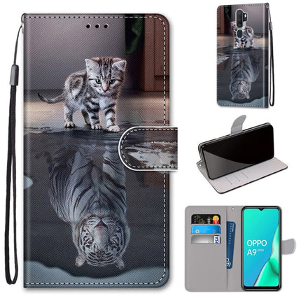 Coloured Drawing Cross Texture Horizontal Flip PU Leather Case with Holder & Card Slots & Wallet & Lanyard, For OPPO A9 (2020) / A5 (2020) / A11X / A11