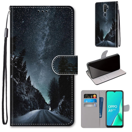 Coloured Drawing Cross Texture Horizontal Flip PU Leather Case with Holder & Card Slots & Wallet & Lanyard, For OPPO A9 (2020) / A5 (2020) / A11X / A11