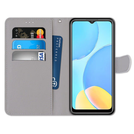 Coloured Drawing Cross Texture Horizontal Flip PU Leather Case with Holder & Card Slots & Wallet & Lanyard, For OPPO A15 / A15s