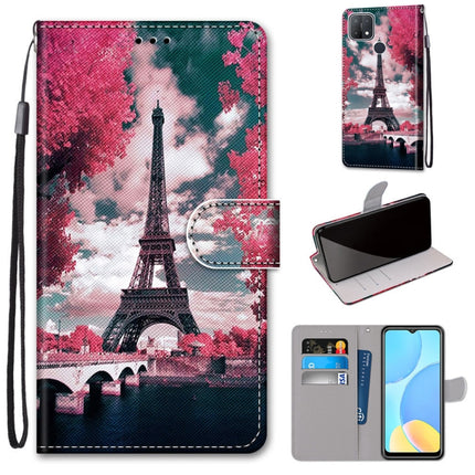 Coloured Drawing Cross Texture Horizontal Flip PU Leather Case with Holder & Card Slots & Wallet & Lanyard, For OPPO A15 / A15s