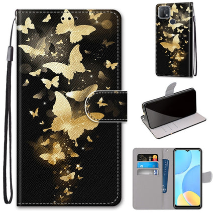 Coloured Drawing Cross Texture Horizontal Flip PU Leather Case with Holder & Card Slots & Wallet & Lanyard, For OPPO A15 / A15s