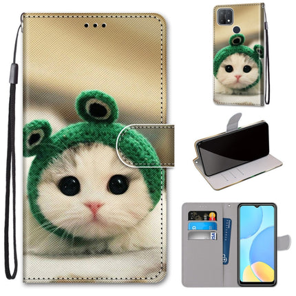 Coloured Drawing Cross Texture Horizontal Flip PU Leather Case with Holder & Card Slots & Wallet & Lanyard, For OPPO A15 / A15s