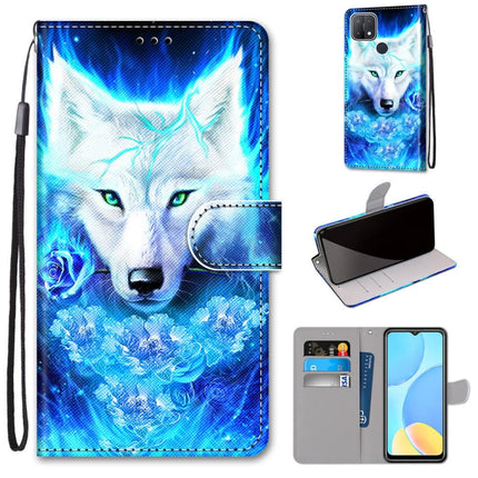 Coloured Drawing Cross Texture Horizontal Flip PU Leather Case with Holder & Card Slots & Wallet & Lanyard, For OPPO A15 / A15s