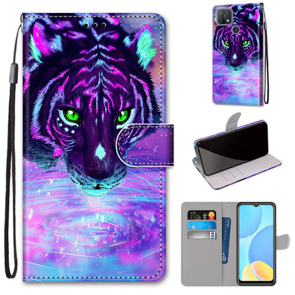 Coloured Drawing Cross Texture Horizontal Flip PU Leather Case with Holder & Card Slots & Wallet & Lanyard, For OPPO A15 / A15s