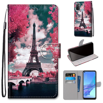 Coloured Drawing Cross Texture Horizontal Flip PU Leather Case with Holder & Card Slots & Wallet & Lanyard, For OPPO A53 4G(2020) / A53s / A32 / A33 (2020)