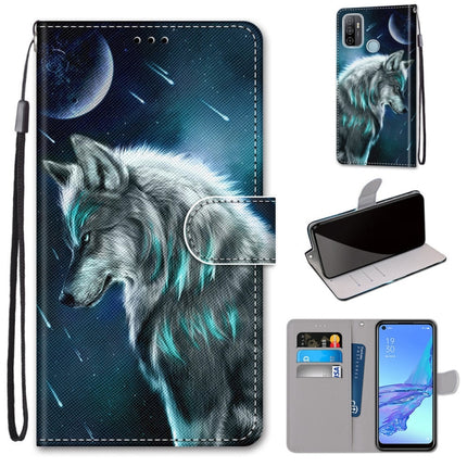 Coloured Drawing Cross Texture Horizontal Flip PU Leather Case with Holder & Card Slots & Wallet & Lanyard, For OPPO A53 4G(2020) / A53s / A32 / A33 (2020)