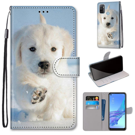 Coloured Drawing Cross Texture Horizontal Flip PU Leather Case with Holder & Card Slots & Wallet & Lanyard, For OPPO A53 4G(2020) / A53s / A32 / A33 (2020)
