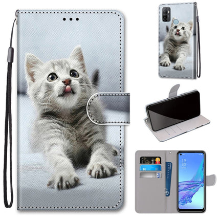 Coloured Drawing Cross Texture Horizontal Flip PU Leather Case with Holder & Card Slots & Wallet & Lanyard, For OPPO A53 4G(2020) / A53s / A32 / A33 (2020)