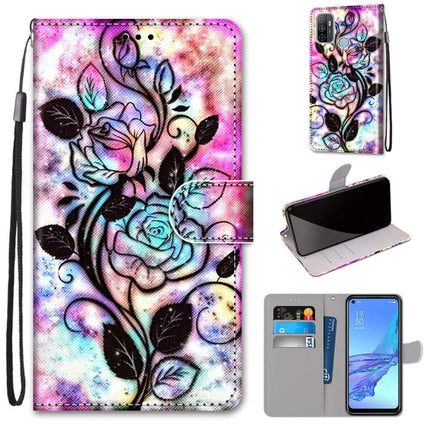 Coloured Drawing Cross Texture Horizontal Flip PU Leather Case with Holder & Card Slots & Wallet & Lanyard, For OPPO A53 4G(2020) / A53s / A32 / A33 (2020)