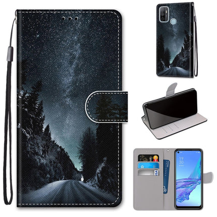 Coloured Drawing Cross Texture Horizontal Flip PU Leather Case with Holder & Card Slots & Wallet & Lanyard, For OPPO A53 4G(2020) / A53s / A32 / A33 (2020)
