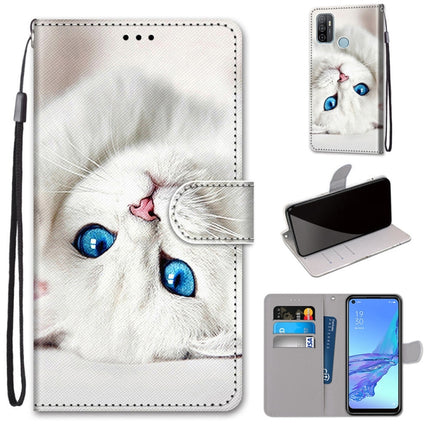 Coloured Drawing Cross Texture Horizontal Flip PU Leather Case with Holder & Card Slots & Wallet & Lanyard, For OPPO A53 4G(2020) / A53s / A32 / A33 (2020)