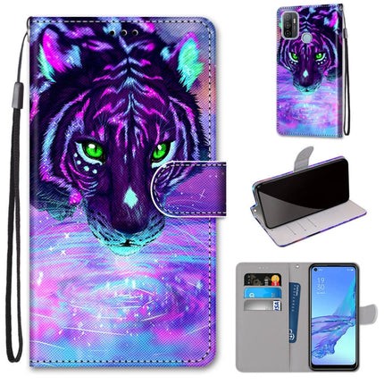 Coloured Drawing Cross Texture Horizontal Flip PU Leather Case with Holder & Card Slots & Wallet & Lanyard, For OPPO A53 4G(2020) / A53s / A32 / A33 (2020)