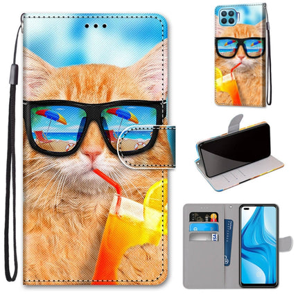 Coloured Drawing Cross Texture Horizontal Flip PU Leather Case with Holder & Card Slots & Wallet & Lanyard, For OPPO F17 Pro / A93 4G / Reno4 Lite / Reno4 F