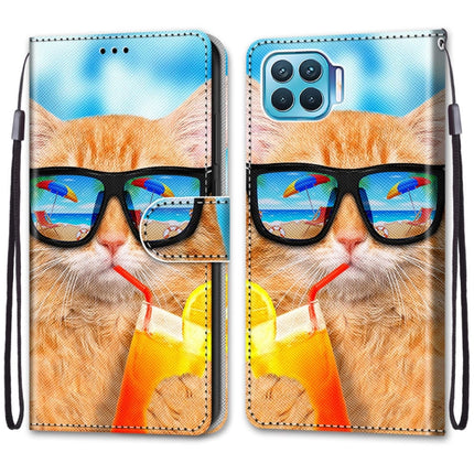 Coloured Drawing Cross Texture Horizontal Flip PU Leather Case with Holder & Card Slots & Wallet & Lanyard, For OPPO F17 Pro / A93 4G / Reno4 Lite / Reno4 F